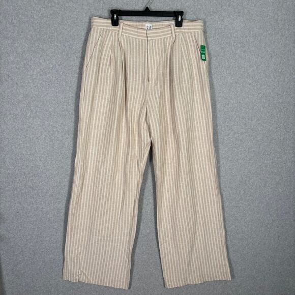 Gap Wide Leg Pleated Pants 18T Linen Trouser Chino Academia Quiet Lagom NEW $98 - Picture 1 of 14